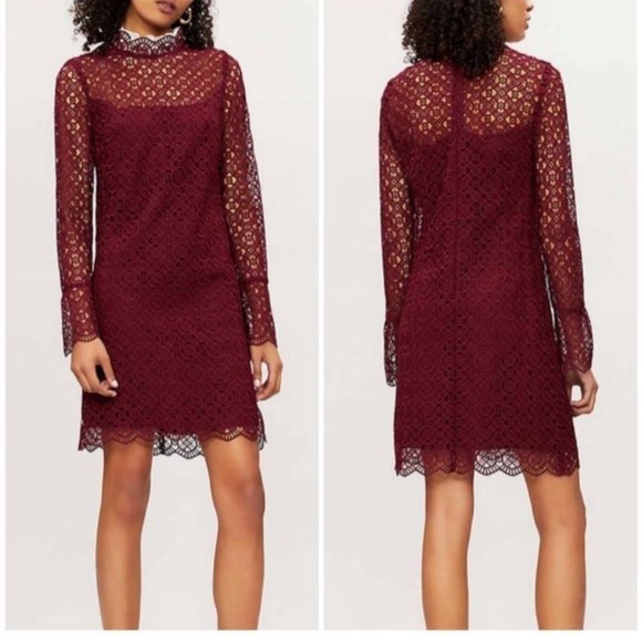 Sandro Dresses & Skirts - Sandro NWOT Helian Lace Long Sleeve Bordeaux Dress Size 38